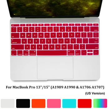 

1PC Silicone Keyboard Cover Colorful Skin Film Dustproof For MacBook Pro Without Touch Bar 13" Release Laptop Keyboard Dust Film