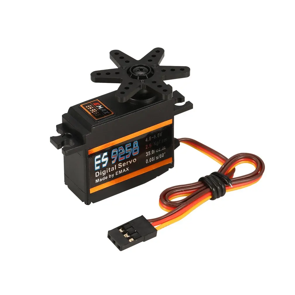 

1pcs EMAX ES9258 Digital Metal Gear Servo 4.8V 2.5kg 0.08 Sec/60 Degree for RC 450 Helicopter Airplane Copter Toy Model Parts