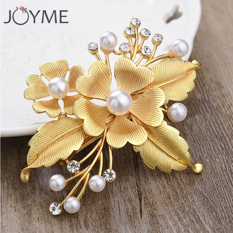 JOYME Flower Female Hair Barrette Crystal Bridal Tiaras Barrettes Hairpins Hair Clip Clamp Head