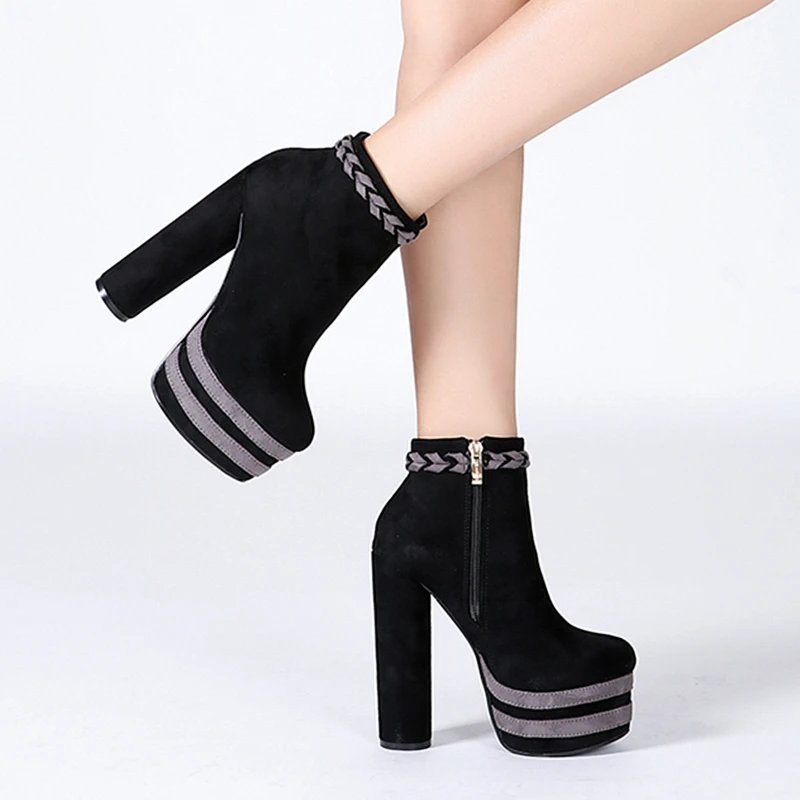 thick high heel boots