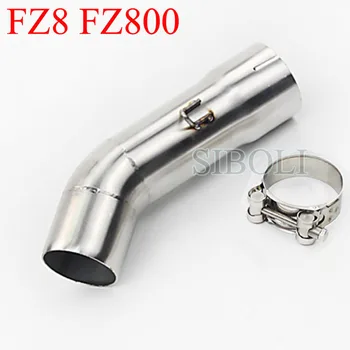 

51mm Inlet Motorcycle Exhaust Contact Middle Pipe Connector Link Tube For Yamaha FZ8 FZ800