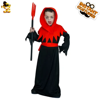 

DSPLAY New Style Halloween Devil Kid Costume Kid's Fire Horror Red Devil For Halloween Carnival Party Boys Devil Suit