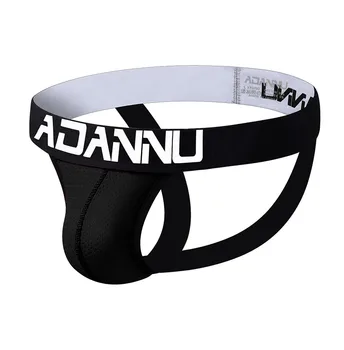 

Men Underwear Sexy Men's Letter Print Mesh Breathable Jockstrap Leaky Hip Gay Briefs New Fashion Comfortable Underpants YL5