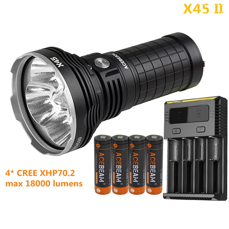 Acebeam X45 II высокий складной Фонарик max 18000lm 4 * XHP70.2 светодиодный Луч расстояние 660 м +