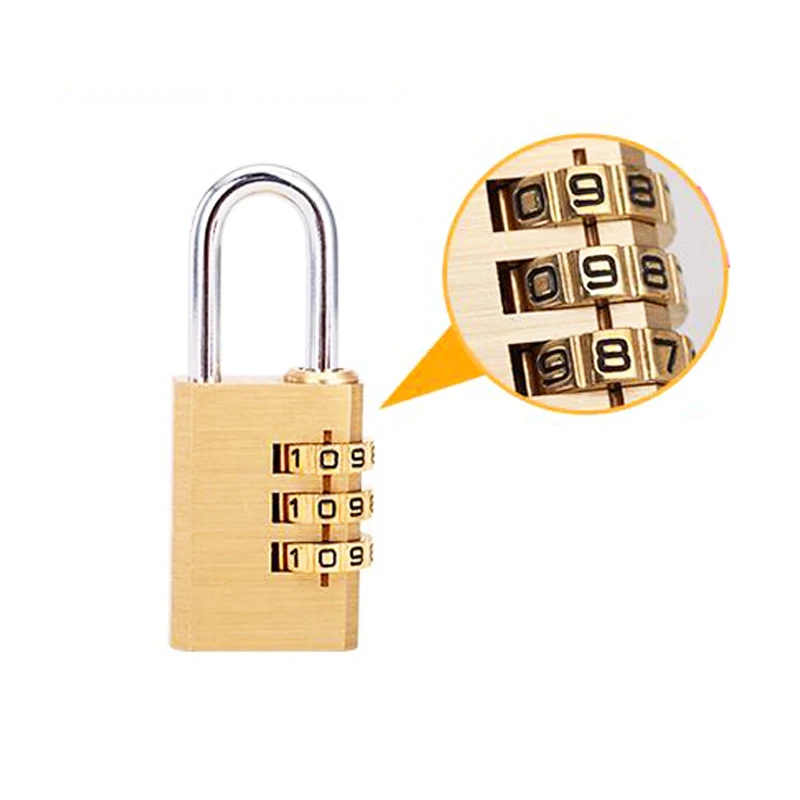 

3/4 Dial Digit Password Combination Padlock Suitcase Luggage Copper Coded Lock Mini Keyed Anti-Theft Locks ZH-702