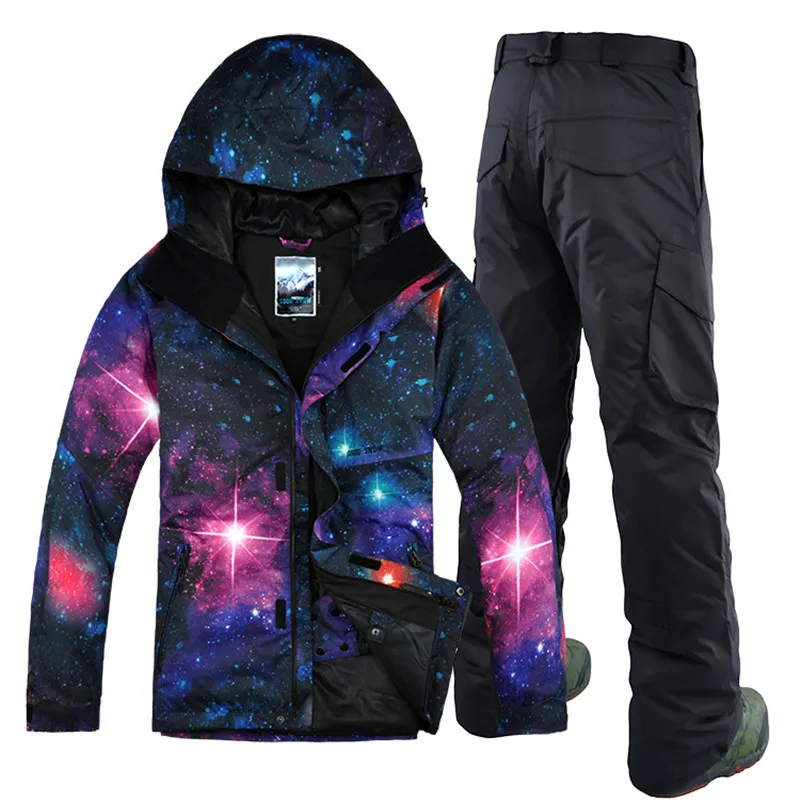 

GSOU SNOW Brand Men Ski Jacket Pant Snowboard Suit Windproof Waterproof Outdoor Sport Wear Male Skiing Clothing Trouser Suit Set