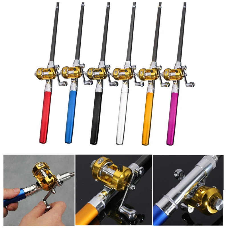 

Bobing Mini Fishing Rod Reel Portable Telescopic Pocket Pen Shape Portable Lightweight Fishing Pole Sea River Pesca Accessories