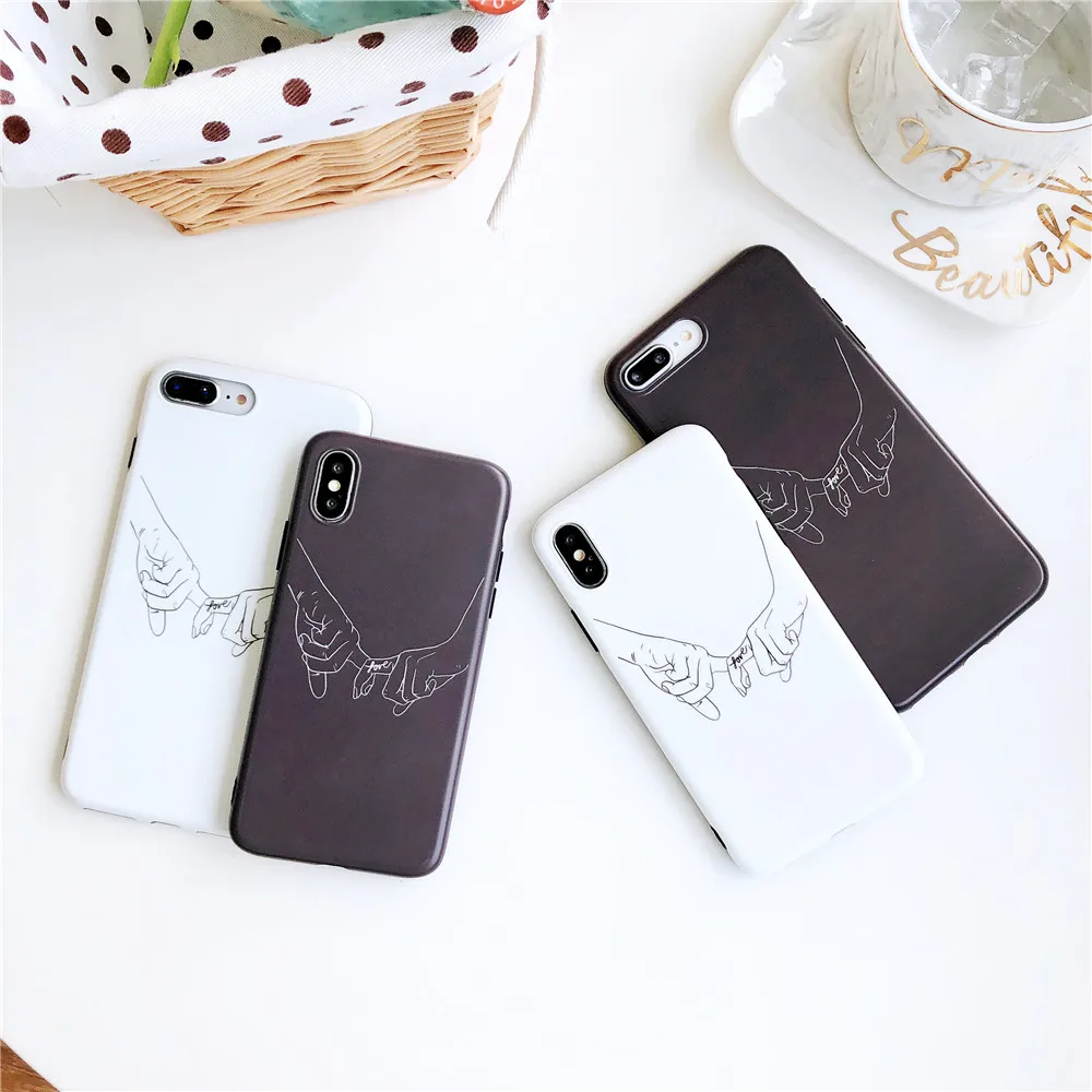 

2018 New Matte IMD Romantic Lovers Back Fitted Case For iphone 6G/6plus/7G/8plus,Soft TPU Cover For iphone X/XS/XR/XS Max Case