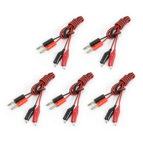 

Promotion! 5 Pcs 1M Long AV Banana Plug Connector to Dual Tester Alligator Clip