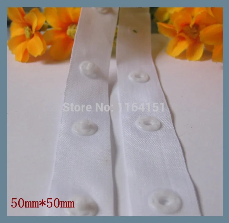 

snaps tape buttons White Sewing Baby Clothing sewing Button scrapbooking para artesanato 50mm*50mm 6yards/lot