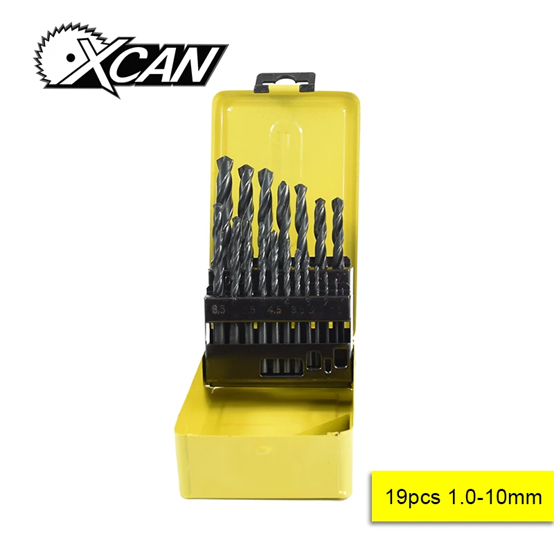 

XCAN 19 Piece Diameter 1.0mm-10.0mm Nitriding Coating HSS High Speed Steel M2 Drill Bit Set