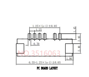 50 шт. JST1.25 SMD SMT прямоугольный разъем 1,25 мм Шаг мужской контактный разъем 2 P/3 P/4 P/5 P/6 P/7 P/8 P/9 P/10 P/ 11 P/12 P для печатной платы JST