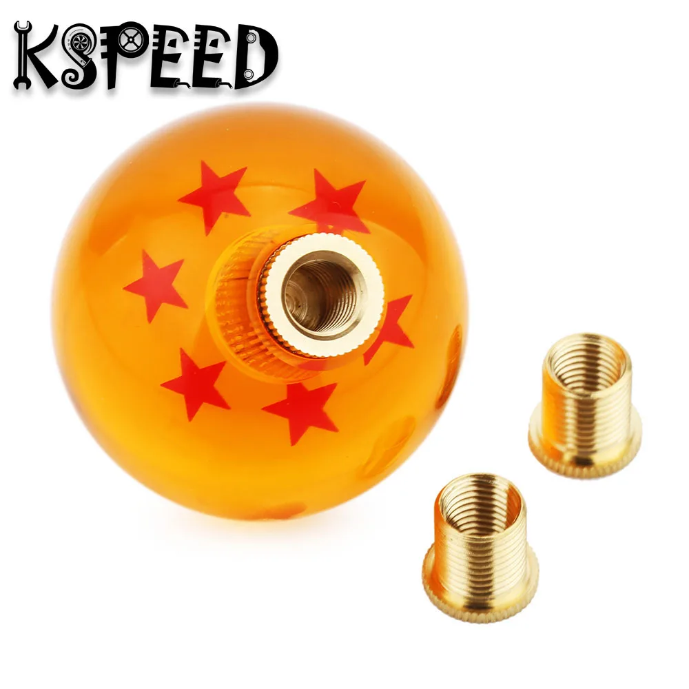 

gear shift knob wrx boot adapter Dragon Ball Z 7 Stars Acrylic Car Head shifter knobs cover with 3 Threads Adapters