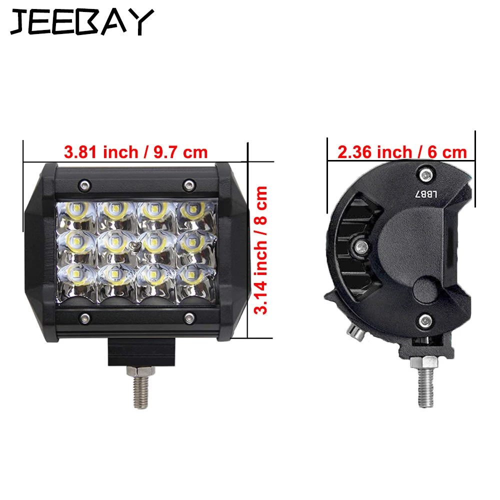 4 дюйма 36 Вт Светодиодный рабочий светильник 12 в 24 В светодиодный бар внедорожный автомобильный светильник Точечный прожектор Светодиодный светильник 4x4 для джипа SUV UAZ грузовика трактора лампы