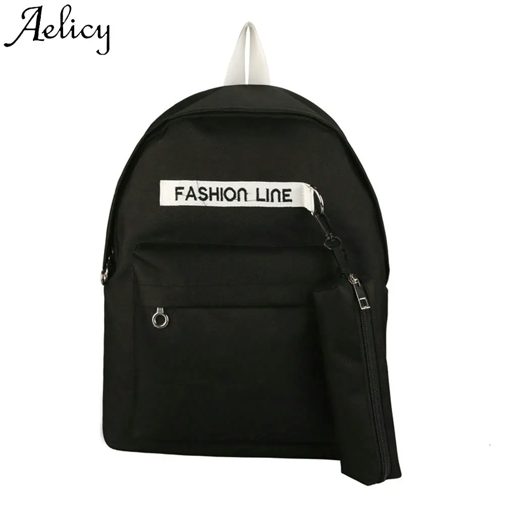 

Aelicy Women's Backpack Teenage Girls Boys School Backpack Bag Letter Students BagsHigh Quality Simple Zipper Pocket 2019