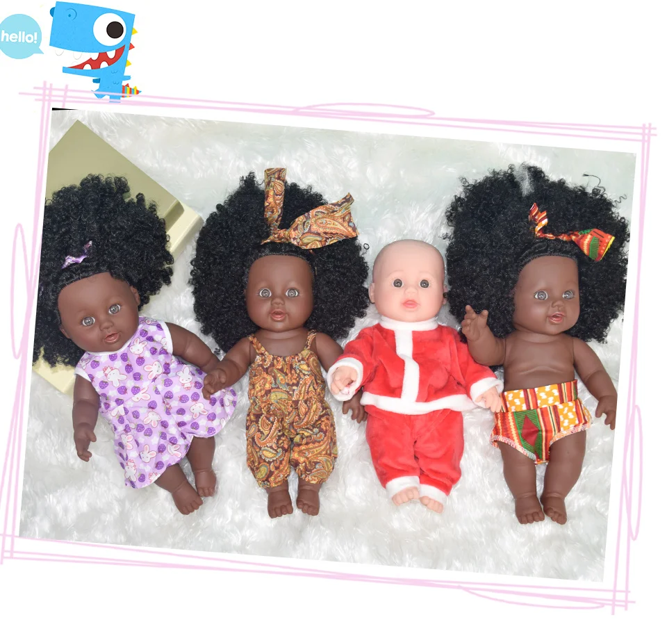 11 дюймов Поп волос девушка! Чернокожая Кукла reborn Девочка кукла boneca виниловая силиконовая Возрожденный афро куклы для девочек куклы reborn младенцы