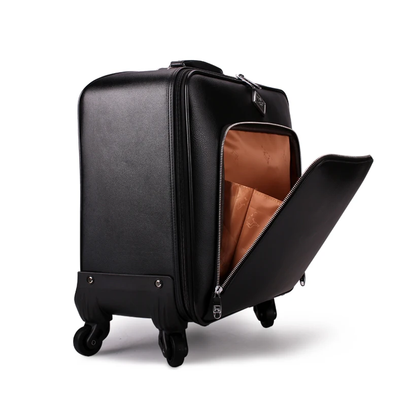 16/20/24 inch Men Business Leather Rolling Luggage Trolley Bag on Wheels Cabin Travel Bag rolling luggage trolley