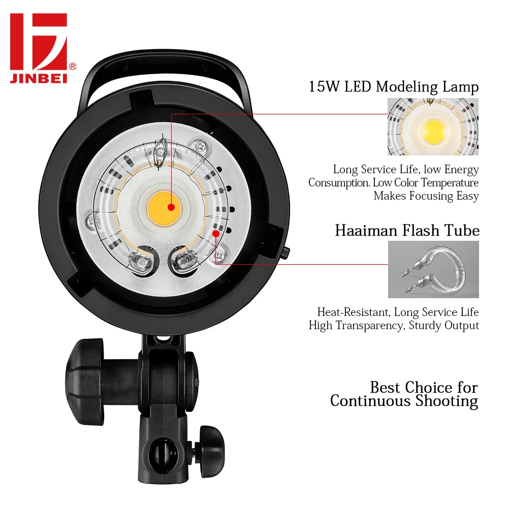 US $229.00 JINBEI DM5 500Ws Portable Studio Flash With V6 Trigger Kit Compact Photography Lightening Head GN72 Lighting Head 110V 220V