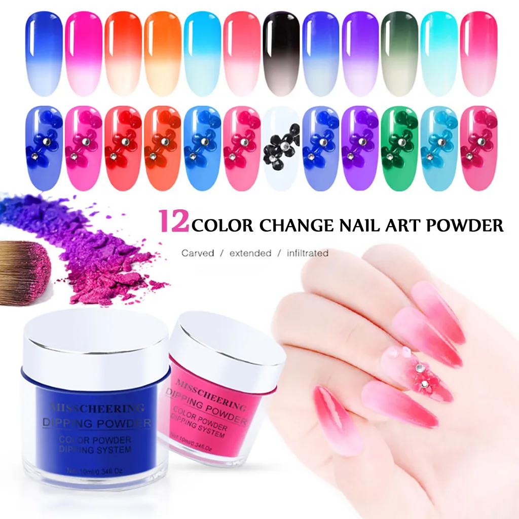 

Nail Dip Powder Thermal Nail Powder French Nails Polish Manicure Dry Chrome Pigment Dipping Powder For Nails Art #h