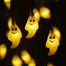 5 м 20 шт маленький призрак светодиодные гирлянды сказочные гирлянды для Хэллоуина рождественские вечерние праздничный Декор ЕС/США штекер