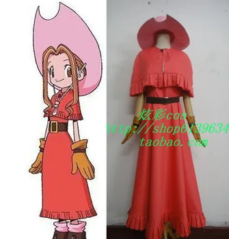 

Free Shipping Anime Digimon Adventure Tachikawa Mimi Cosplay Costume Lolita Long Dress Halloween Party Costumes Dresses