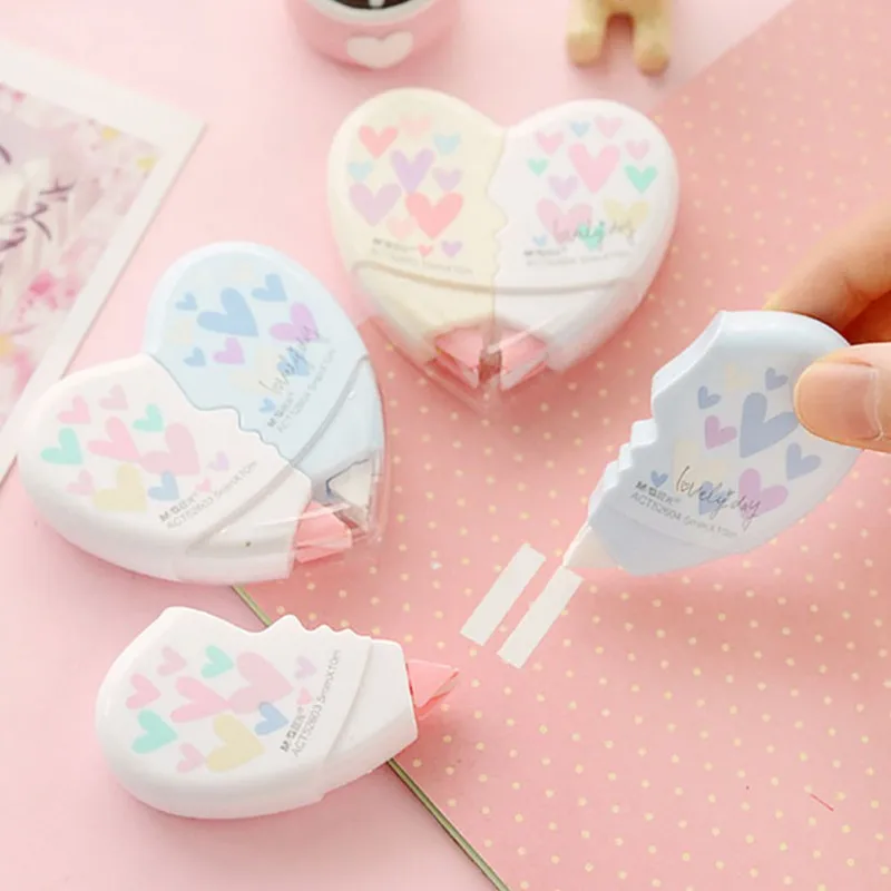 

Love Heart Correction Tape Material Escolar Kawaii Stationery Office School Supplies Papelaria Children Cute Gift for Baby Kids