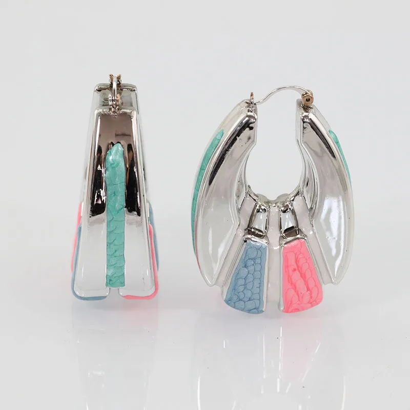 

Enamel Chandelier Big Vintage Bohemian Silver Hoop Earrings for Women Fashion Jewelry Glaze Teardrop Earrings 2017 New EA077