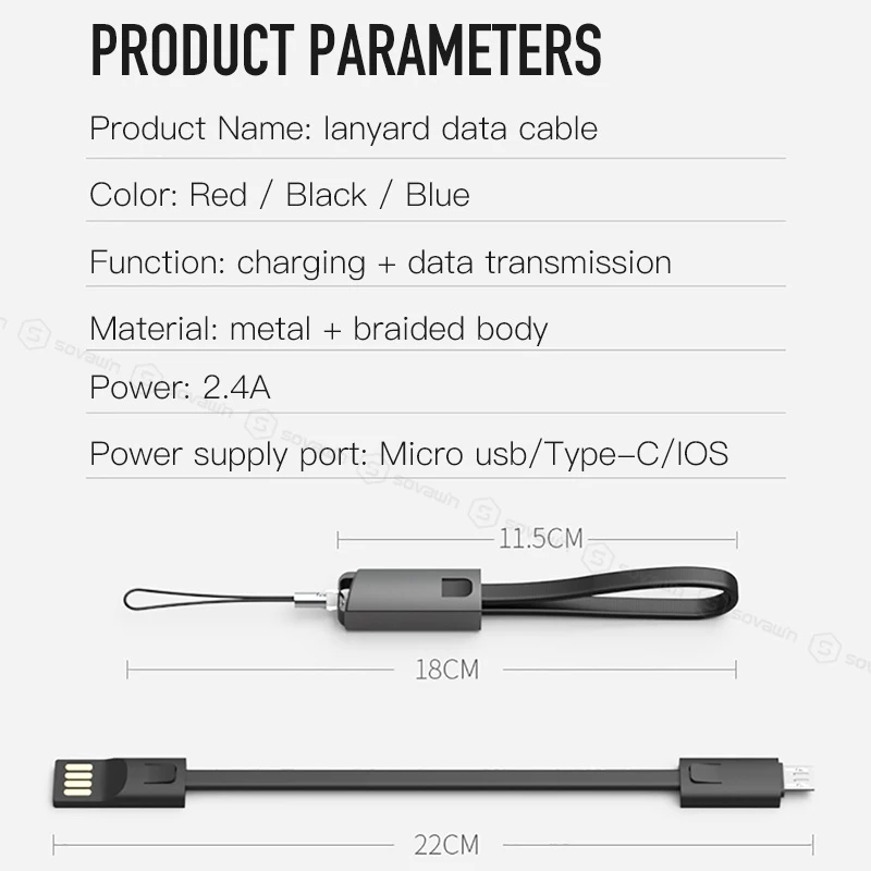 Портативный брелок для ключей шнур USB type C кабель плоский Micro usb-кабель Android мобильный телефон Зарядка Синхронизация данных для huawei p20 lite