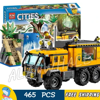 

465pcs City Explorers Jungle Mobile Lab Waterfall Rain Forest 10711 Figure Building Blocks Child Toys Compatible With