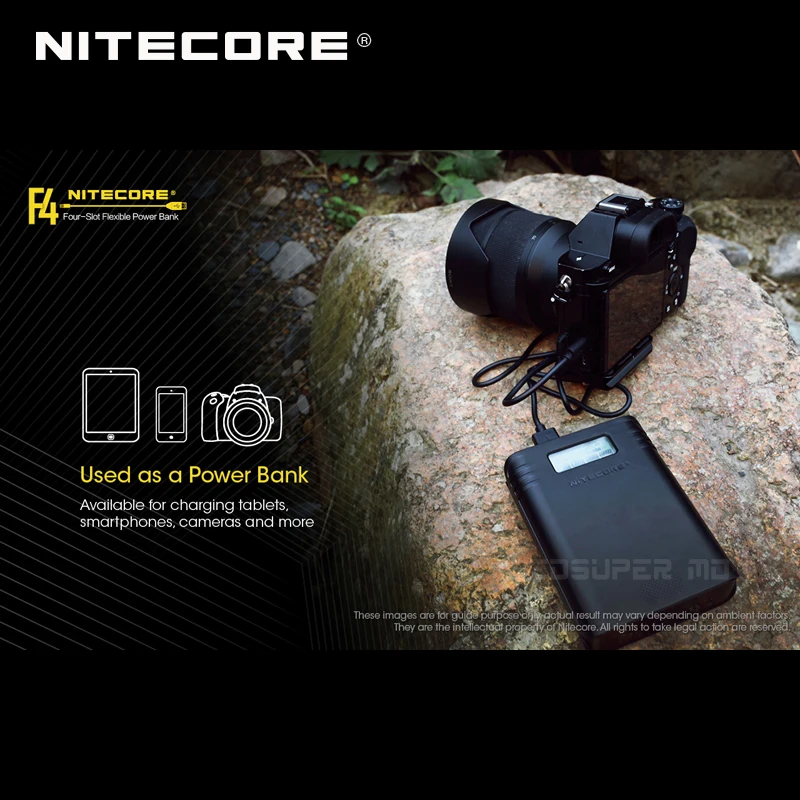Gold Winner 2019 ISPO Award NITECORE F4 2 в 1 гибкий блок питания с четырьмя слотами и зарядное
