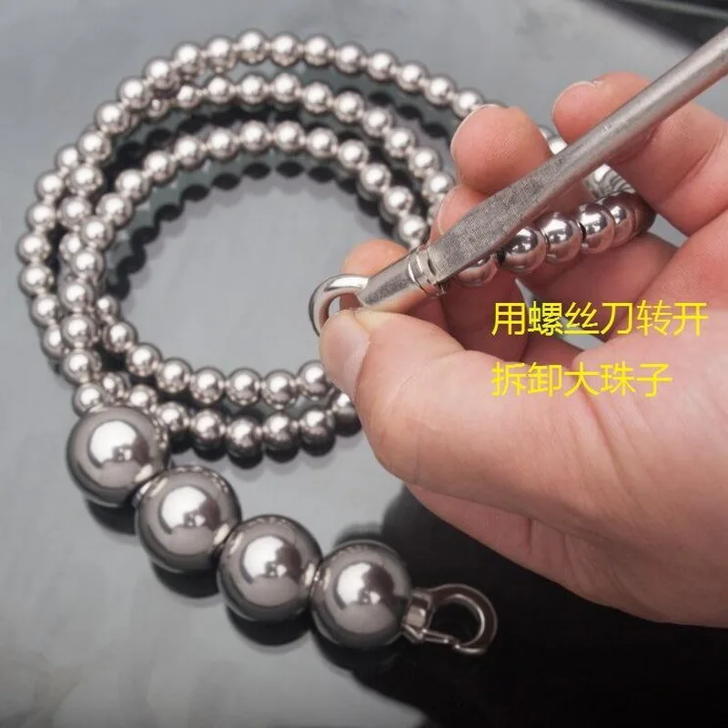 Ferramentas de Aço Colares de Bola de Aço Disjuntores de Janela Correntes de Auto-ajuda. Inoxidável Sólido Pingentes Pulseiras Edc 16 Ferram. atividade ar livre