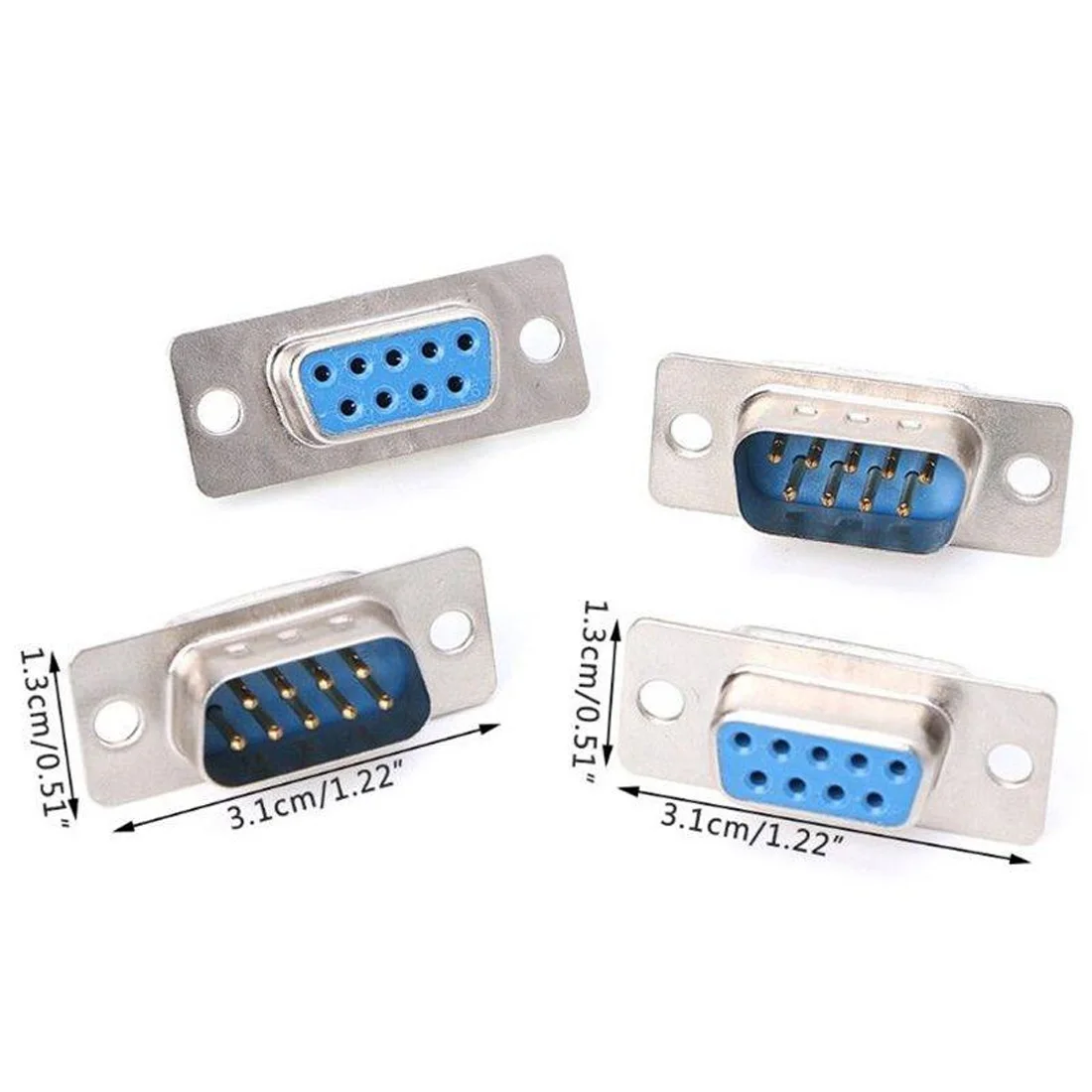 1 шт. 3 1x1 см RS232 DB9 Серийный VGA 9 Pin 2 ряда припоя Тип штепсельная вилка D SUB