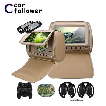 

2PCS 9 Inch Car Headrest Monitor DVD Video Player 800x480 Zipper Cover TFT LCD Screen Support IR/FM/USB/SD/Speaker/Game