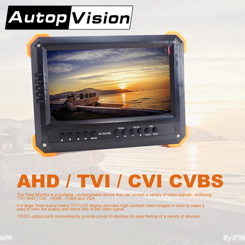 Achat X41TAC 7 Pouce LCD HD TVI AHD CVI Caméra Testeur CCTV testeur Moniteur Analogique 1080 P Test de L appareil Photo VGA HDMI Entrée 12 V Ouput