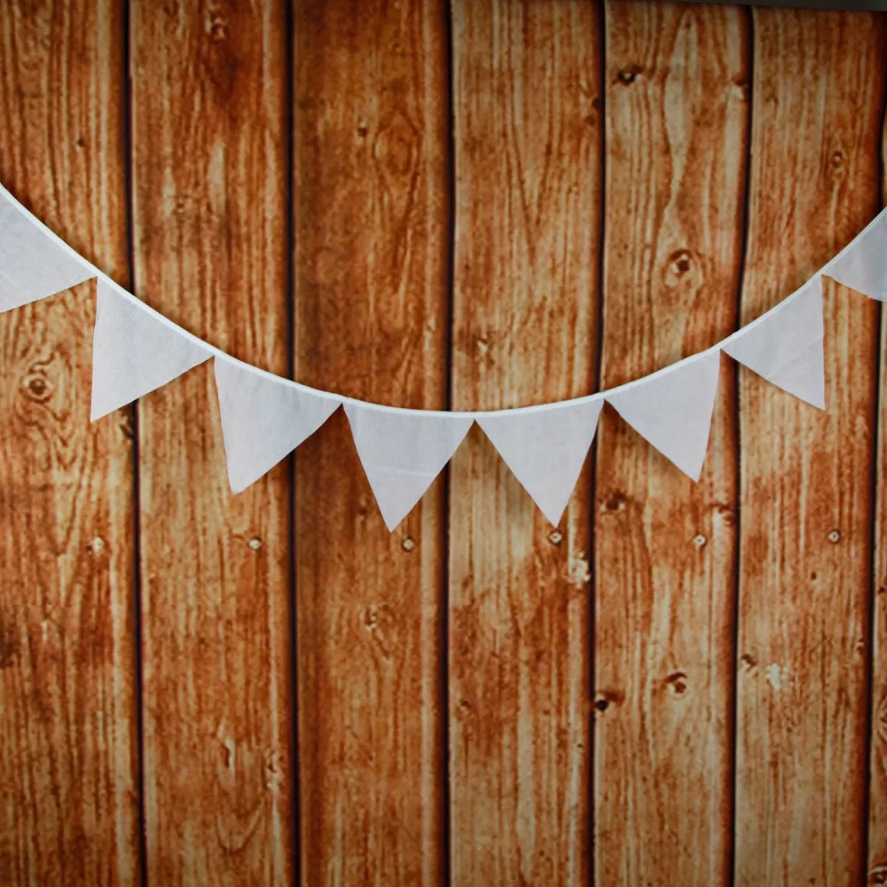 

3.6m 12 Flags White Banner Pennant Cotton Cloth Bunting Banner Booth Props Photobooth Birthday Party Decoration Wedding Deco