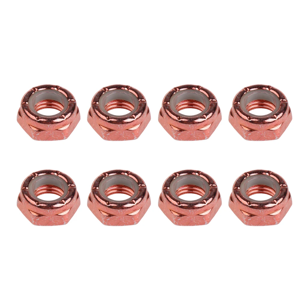 8pcs Pack Durable Skateboard Longboard Trucks Wheels Replacement Axle Nuts Hardware for Longboard Repair