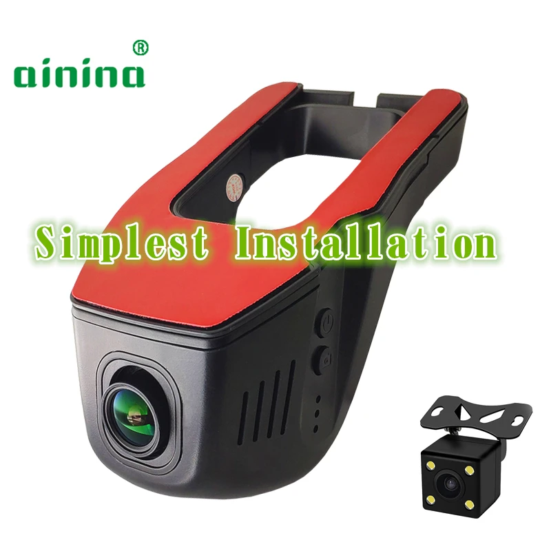 Ainina 2 объектива FHD1080P Novatek 96655 Автомобильный видеорегистратор с Wi-Fi