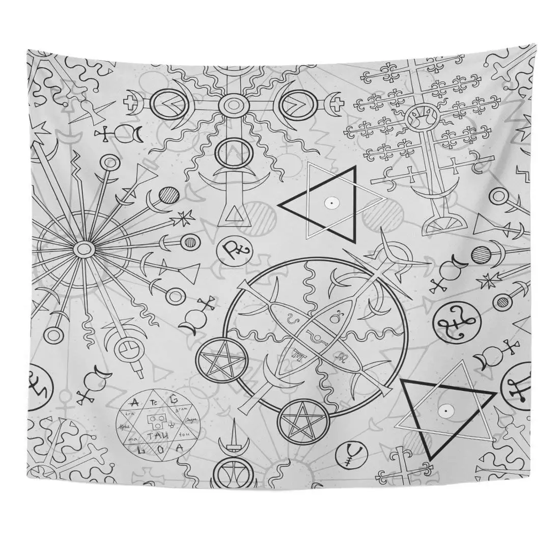 Us 14 57 40 Off Tapestry Black Zodiac With Mystic And Esoteric Symbols Wiccan Abstract Home Decor Wall Hanging For Living Room Bedroom Dorm In