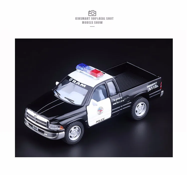 Высокая имитация KiNSMART 1:44 DODGE ram 1500 полицейский сплав Изысканная модель автомобиля для детей лучшие подарки коллекция игрушек