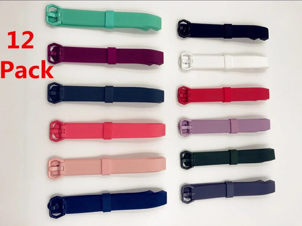 

(3/4/5/6/12 Pack) Replacement Silicone Rubber Band Strap Wristband Bracelet For Fitbit Alta/ Alta HR Small or Large Size