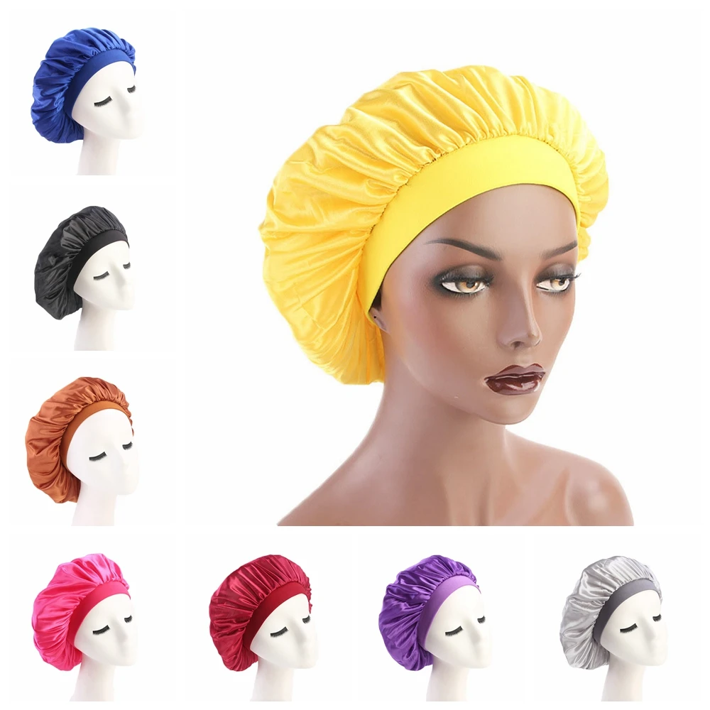 Женская шапочка для салона красоты широкая Атласная сна|Женские Skullies и шапочки| |