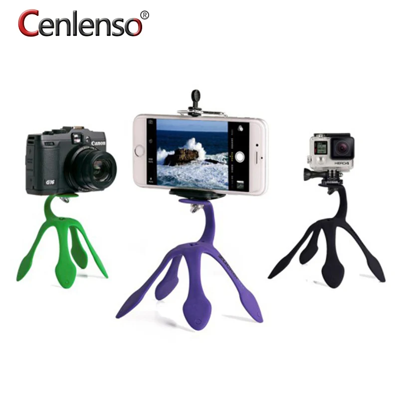 

Cenlenso Mini Gekko Tripod Mount Portable Flexible Phone Holder Stand For iPhone Samsung Xiaomi SJCAM Camera Accessories