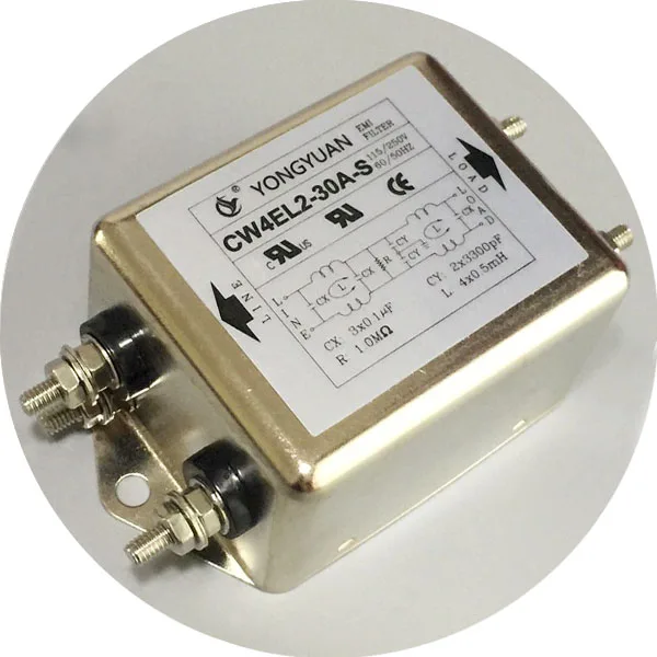 Фильтр электроэнергии EMI 220V DC 30A двухступенчатый очиститель