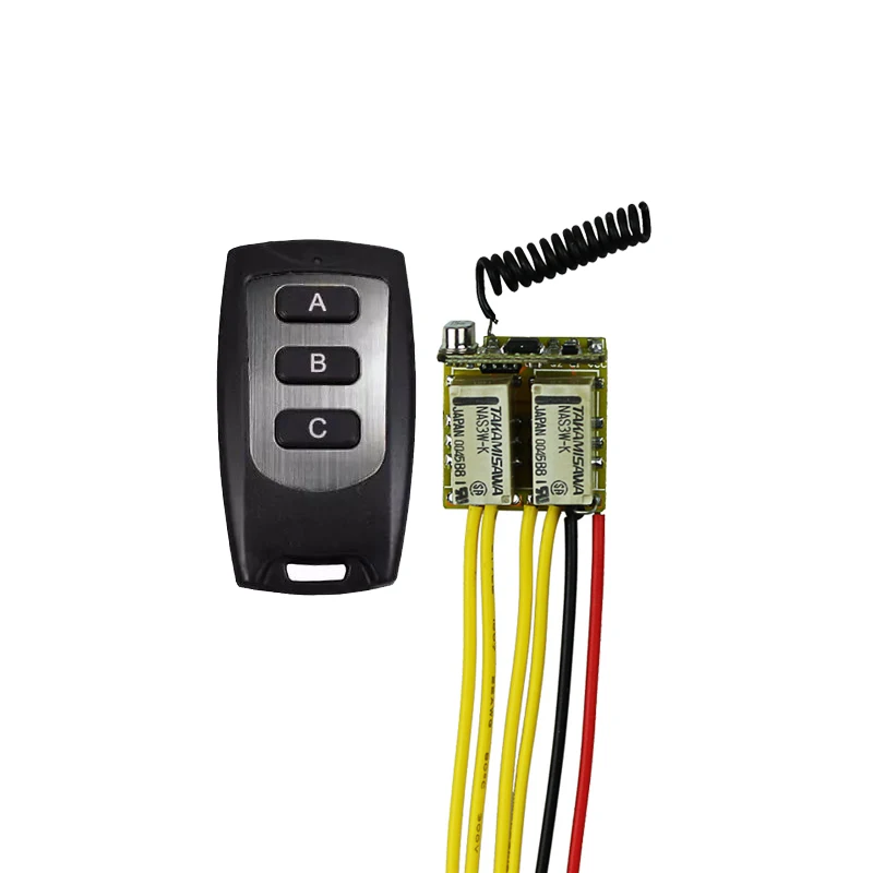 

DC 3.7V-12V Wide Voltage Range Mini Relay Receiver Transmitter Micro Remote Switch 2CH Relay Latched Momentary master ON OFF RX