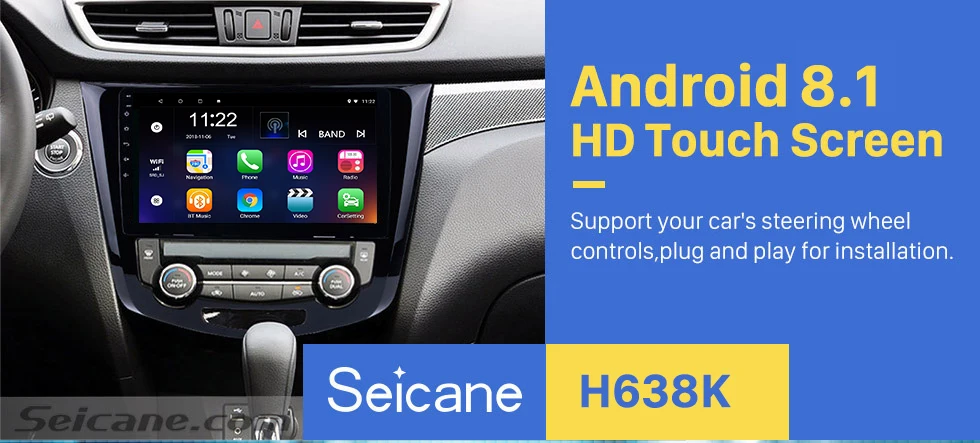 Excellent Seicane 2din Android 8.1 10.1" Bluetooth GPS System 1080P 4core Car Radio For 2014 Nissan QashQai X-Trail support WiFi TPMS OBD 0