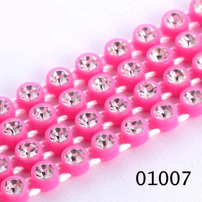 SS8 Plastic Crystal Rhinestone Banding Jewellery Making Accessories 10Yards/lot Crystal Rhinestone Banding Trim AM TAIDIAN - Цвет: 81007