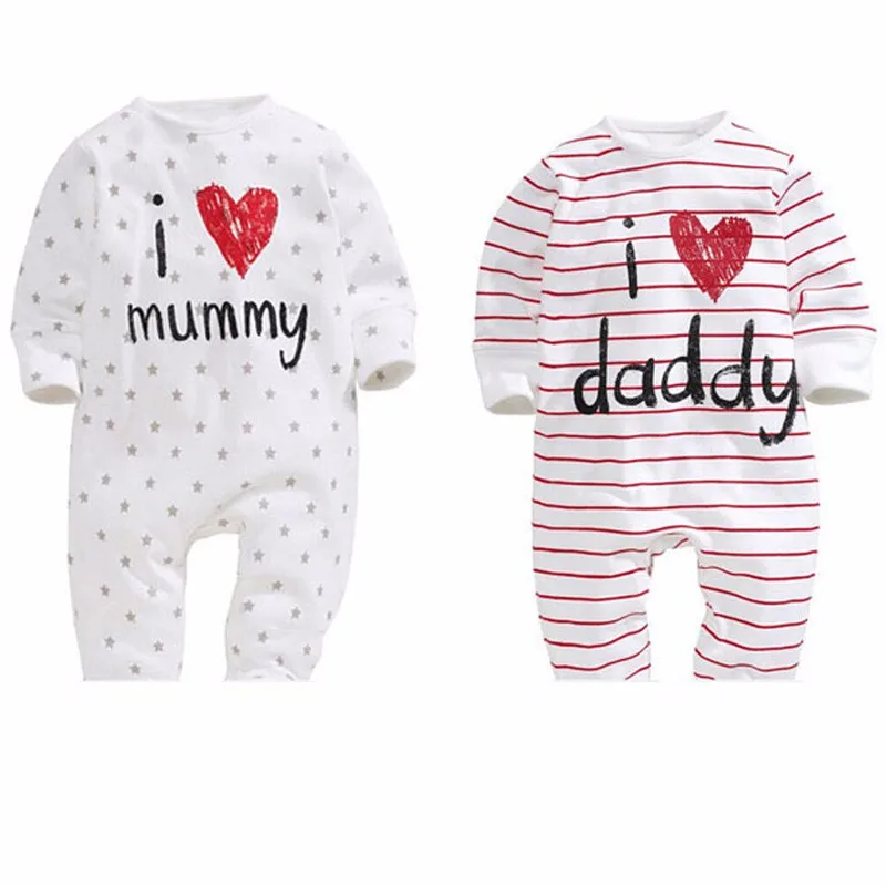 Baby Rompers Newborn I Love Mummy & Daddy Baby Costume Girls Boy Jumpsuit Clothing Spring Romper Body Baby Clothes Bebes