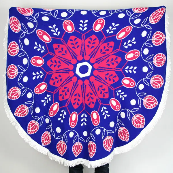 floral Free shipping New Summer Large Round Beach Towels With Tassel
