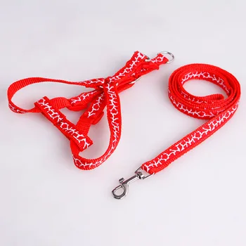 

2018 Pets Use Dog Harness Leads Sets Cute Colorful Style Harness Strong Nylon Line Leashes Sets Large Size Cat Pets Supplier