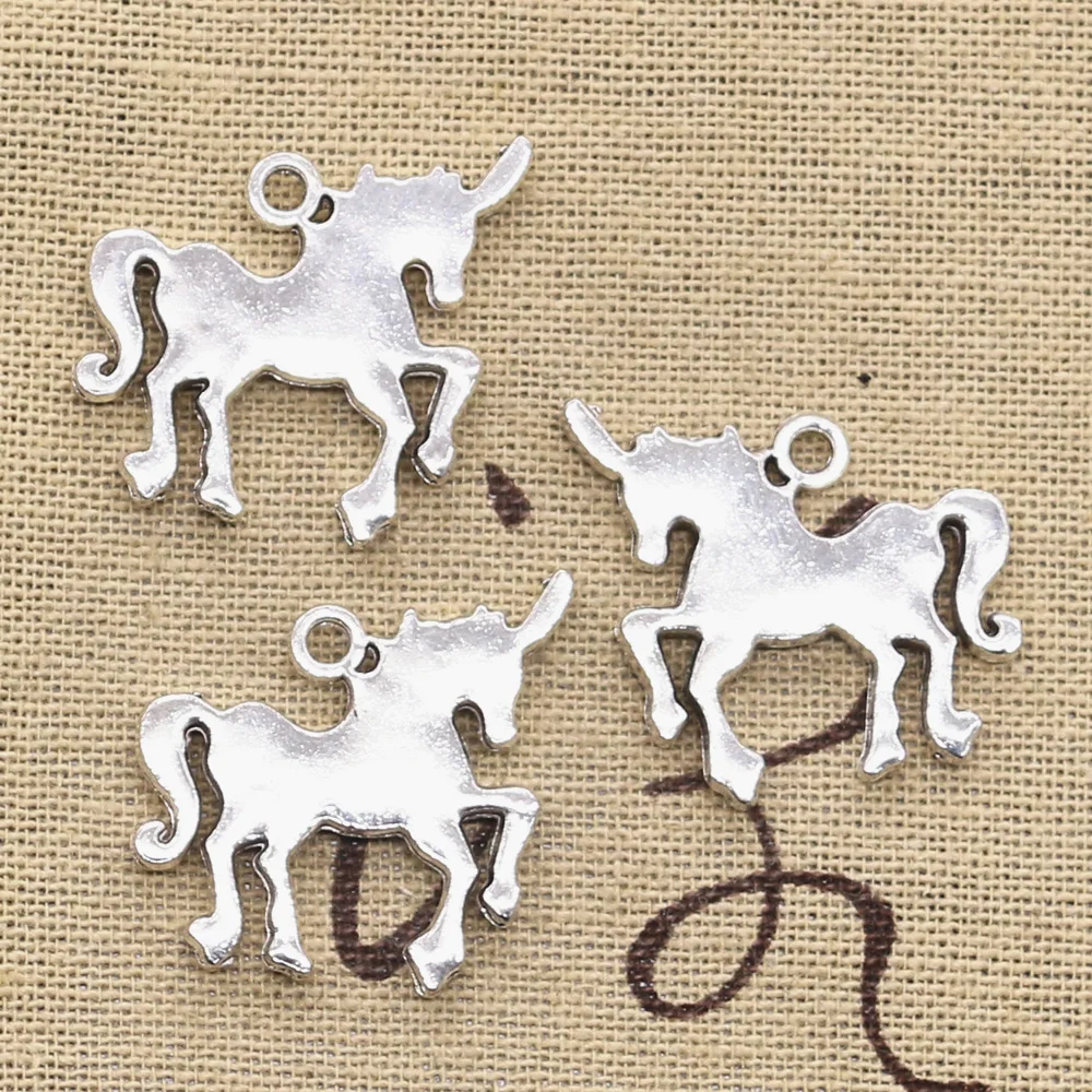 

2pcs Charms horse unicorn 21x24mm Antique Silver Plated Pendants Making DIY Handmade Tibetan Silver Finding Jewelry